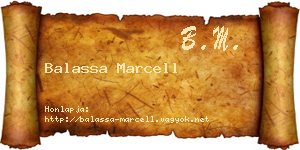 Balassa Marcell névjegykártya